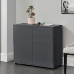 [en. casa] Comoda sideboard Paarl 79x74x36 cm, gri închis mat, cu 2 sertare (71488099) Comoda