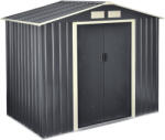 [en. casa] Magazie de gradina metalica 213x127x185 cm cu acoperis în doua ape (74678427)