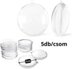  Ajándéktartó szétválasztható gömb műanyag lapos 7x2, 5cm 5db/cs - gipszkiöntéshez és öntőformázáshoz