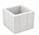 Elpreco Jardiniera beton Cubo 30x30x30 cm, alb, pentru flori si amenajari gradina (ELP-CUBO-ALB)