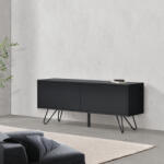 [en. casa] Comoda sideboard Bollebygd neagra 110x30x46, 5 cm cu 2 usi (76973404) Comoda