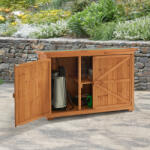[en. casa] Dulap de gradina din lemn Kerteminde cu raft, 128 x 88 x 50 cm (78468154)