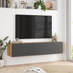 [en. casa] Comoda TV suspendata Lapinlahti 140 cm, stejar rustic si antracit (80983391)