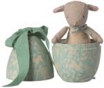 Maileg Ou metalic cadou cu mielusel de plus - Dusty Mint - Maileg