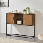 [en. casa] Comoda sideboard Motala cu 2 usi si rafturi, maro închis/negru (76686983) Comoda