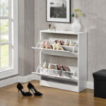 [en. casa] Pantofar Sykkylven alb 81x63x24 cm cu 2 clapete pentru 12 perechi (54985290) Pantofar
