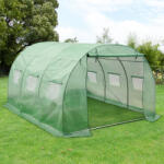 [en. casa] Solar tunel de gradina 300x300x200 cm cu 6 ferestre si usa rulabila (77016002)
