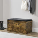 [en. casa] Banca pentru pantofi Degerfors 80x39x45 cm, stejar închis si negru (73294025)