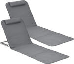 [en. casa] Set 2 saltele de plaja pliabile Donostia 143x48 cm gri închis (76477079)