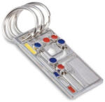 Dodaco Breloc puzzle anti stres pentru 3 chei, bile colorate mobile, metal multicolor, organizare chei, design geometric modern