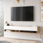 [en. casa] Comoda TV Laitila 180 cm, stejar rustic si alb, cu 2 usi (80983389)