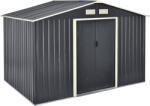 [en. casa] Magazie de gradina metalica 277x191x192 cm cu acoperis în doua ape (74678428)