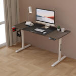 [pro. tec] Birou reglabil electric Hayward 140x60 cm, maro inchis, cadru alb (81513548)