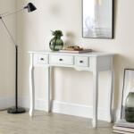 [en. casa] Consola pentru hol alba, stil clasic, cu 3 sertare, 100x35x78 cm (65251032)