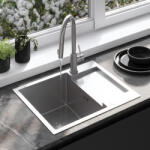 Rea Chiuveta inox Paul cu baterie crom periat (KPL-96009) Chiuveta
