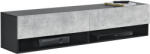 [en. casa] Comoda TV suspendata Halmstad 140x31x30 cm negru cu aspect beton (73294038)