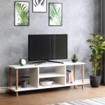 [en. casa] Masa TV alba Ærøskøbing cu 2 rafturi, 120 x 29 x 43 cm (81278731)