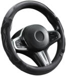 Autolife Genuine Leather Valódi bőr kormányvédő 38cm fekete-szürke DW-5002GRAY (00948) - akcio-shop