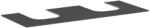 Hansgrohe Xevolos E - Blat sub lavoar, 137x55 cm, 2 decupaje, gri mat 54207760 (54207760)