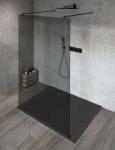 SAPHO Vario - Walk-In zuhanyfal szabad térbe, 70×200 cm, Coated glass, matt fekete/füstölt üveg GX1370GX2214 (GX1370GX2214)