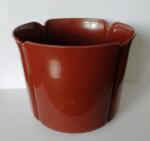 Virágtartó kaspó, szirom formájú, 15 cm, barna műanyag (214) (214-barna)