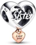 PANDORA Moments 782244C00 Lánytestvér szív alakú charm (Ag 925/1000, 3, 4 g)