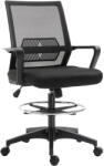 Vinsetto irodai szék, magasságában állítható, lábtartóval, hálós háttámlával, fekete (921-189)
