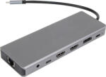 VCOM докинг станция Docking Station USB-C 13-in-1 - CU4706 - HDMI x 2, DP, USB3.0 x 3, USB-C, USB2.0, RJ45, SD/TF, PD100W, Audio (CU4706)
