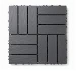  44 db NEXTLY Moduláris PVC Parketta típusú Teraszburkolat készlet, 30x30 cm, click rendszer, fa utánzat, 2 cm vastagság, 3.96 nm fedés, vízelvezető rendszer, időjárásálló, grafit szürke