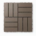  NEXTLY moduláris PVC parketta típusú teraszlap szett, 44 db, 30x30 cm, click rendszer, fa utánzat, 2 cm vastagság, 3.96 nm lefedettség, vízelvezető rendszer, időjárásálló, grafit szürke
