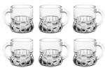 ABYZ Set 6 Mini Halba Pohár Üveg Shot-ok 25 ml Robusztus Kialakítás Fogantyúval Ideális Erős Italokhoz ABYZ (A-11789)