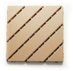  40 db-os NEXTLY moduláris PVC parketta típusú teraszlap készlet, 30x30 cm, kattintós rendszer, fa utánzat, 2 cm vastagság, 3.6 nm fedés, vízelvezető rendszer, időjárásálló, világosbarna