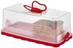 Pufo Cookies tálca, piros, 30x13cm, átlátszó fedővel (Pufo4377rosu)