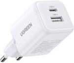 UGREEN X514 hálózati töltő USB+Type-C aljzat 20W, PD gyorstöltő, FEHÉR 65006 (65006)