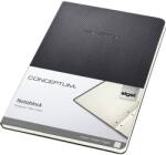 Sigel "Conceptum" A5 vonalas 60 lapos exkluzív keményfedeles fekete füzet (CO803)