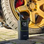 Vayox VA0409 elektromos autógumi pumpa, hordozható kompresszor 150 PSI (10.3 bar), digitális LCD kijelző, 4000mAh, gyors felfújás, LED lámpa, USB-C töltés, telefon töltés, fekete (BX15410)