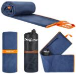 Activ Space gyorsan száradó törölköző, 130x75cm, szürke + fekete, tárolózsebbel (0492)