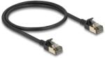 Delock RJ45 hálózati kábel Cat. 8.1 F/FTP Slim Pro 0, 5 m, fekete (80338) (80338) (80338)