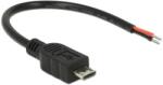 Delock USB-B 2.0 micro -> nyitott vezeték 2db M/M adatkábel 0.1m fekete Raspberry Pi (82697) (82697)