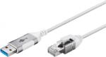 Goobay Cablu de retea USB-A la RJ45 Gigabit Cat. 6 Slim 1m brodat Alb, Goobay G74377 (G74377)