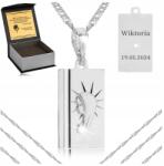 Golden Celebrity Ezüst Szingapúri Nyaklánc Medál 925 +gravírozás Nőknek 42CM