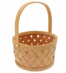 Trend-Deco Természetes kerek kosár mozgatható fogantyúval húsvéti virágkosár (TD00759)