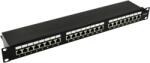 WALISEC patch panel - PP-P6S2401 (24 port, Cat6, 1U, árnyékolt, fekete) (PP-P6S2401) - pixel