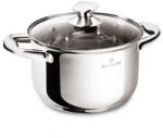BLAUMANN Gourmet Line rozsdamentes magas lábas üvegfedővel 24 cm (BL-3873)