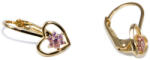 Ékszershop Rózsaszín köves szív arany gyermek fülbevaló (1335306)