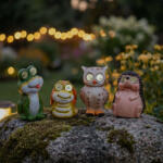  Szolár állatfigurák - 4 féle - mozgó szemekkel - 104 x SMD LED - 20 cm (GL11420B)