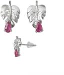  Cercei Rubin Cu Zircon Picatura Fatetat 14x8x12 mm Argint 925 - 1 Pereche
