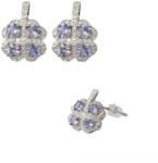 Cercei Tanzanit Cu Zircon Rotund Fatetat 13x9x14 mm Argint 925 - 1 Pereche