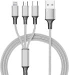  3 az 1-ben USB töltő- és adatkábel telefonhoz Lightning, micro-USB, USB-C csatlakozóval 1, 2m