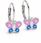 PILLANGÓ RÓZSASZÍN-KÉK PILLANGÓ ezüst fülbevaló (3 éves kortól 8 éves korig) (2026031906)